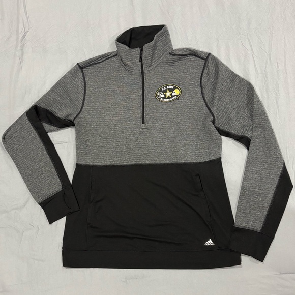 Adidas Black and Gray Quarter-Zip Pullover with Army All American Bowl logo. Lg - Picture 1 of 8